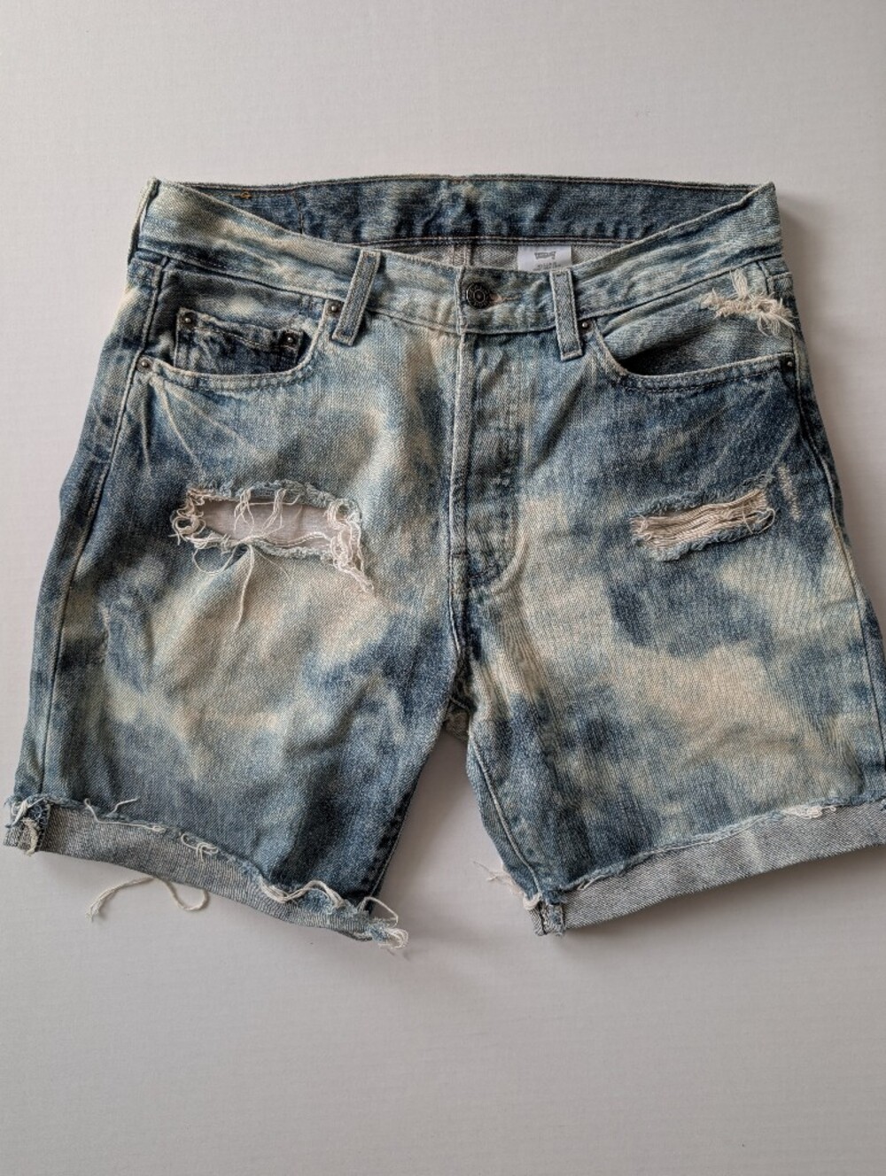 Levi's 501 Custom Distressed Denim Cutoff Shorts - Size 30